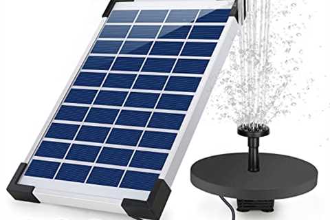 AISITIN 5.5W Solar Fountain Pump, Solar Water Pump Floating Fountain Built-in 1500mAh Battery, with ..