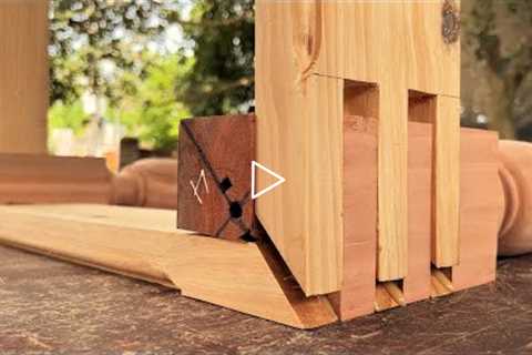 Extremely Ingenious Skills Woodworking Crafts Worker || Difficult Japanese Three Joints Coffee Table