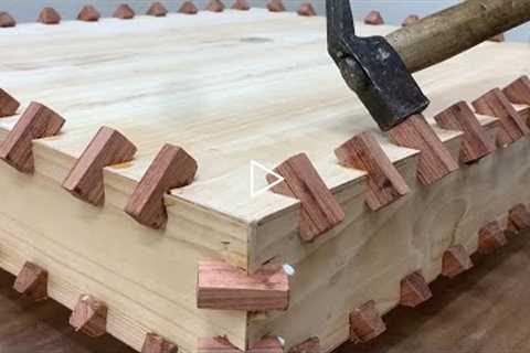 Amazing Creative Woodworking // How To Make A Simple Pocket Folding Table // Smart Wooden Box Table