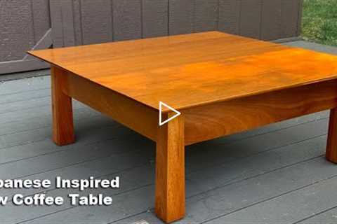 Japanese Inspired Square Coffee Table - Woodworking Furniture Project