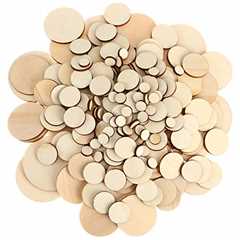 450 Pieces Unfinished Wood Slices Round Wooden Disc Circles Wood Cutouts Ornaments for Craft and..