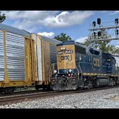 BIG O Scale Model Railroad With Smoking Steam Locomotives, 2 CSX Trains Passing & Train With DPU