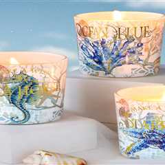 Christmas Ocean Series Natural Soy Scented Candles - Aromatherapy Candles with Starfish & Seahorse..