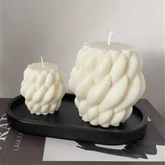 Rope Knot Pillar Candles - Geometric Soy Wax Set of 2 for Elegant Home Decor