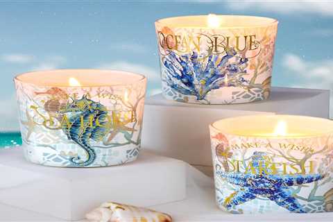 Christmas Ocean Series Natural Soy Scented Candles - Aromatherapy Candles with Starfish & Seahorse..