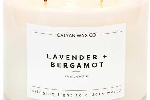 Calyan Lavender & Bergamot Scented Candle | 3 Wick, Non-Toxic, 43 Hour Burn, Gift Jar