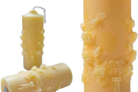 Gleaming Candles: Vintage English Garland Architecture Candle, Soy Wax Pillar, 100gm