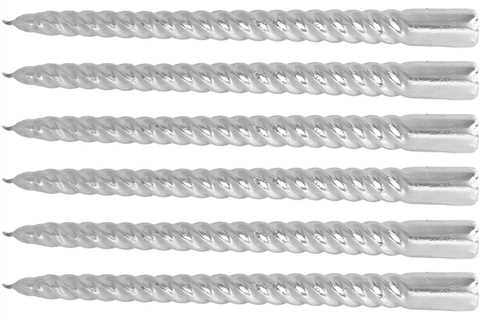 Smokeless Twisted Candle Holder & Soy Wax Taper Candles for Weddings - Silver