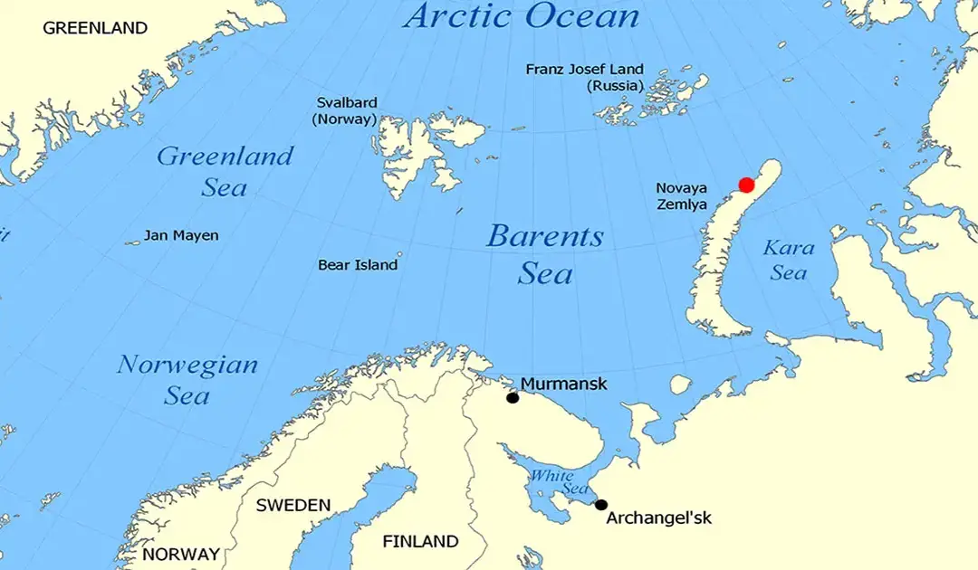 Elevated radon levels have been measured on Novaya Zemlya.